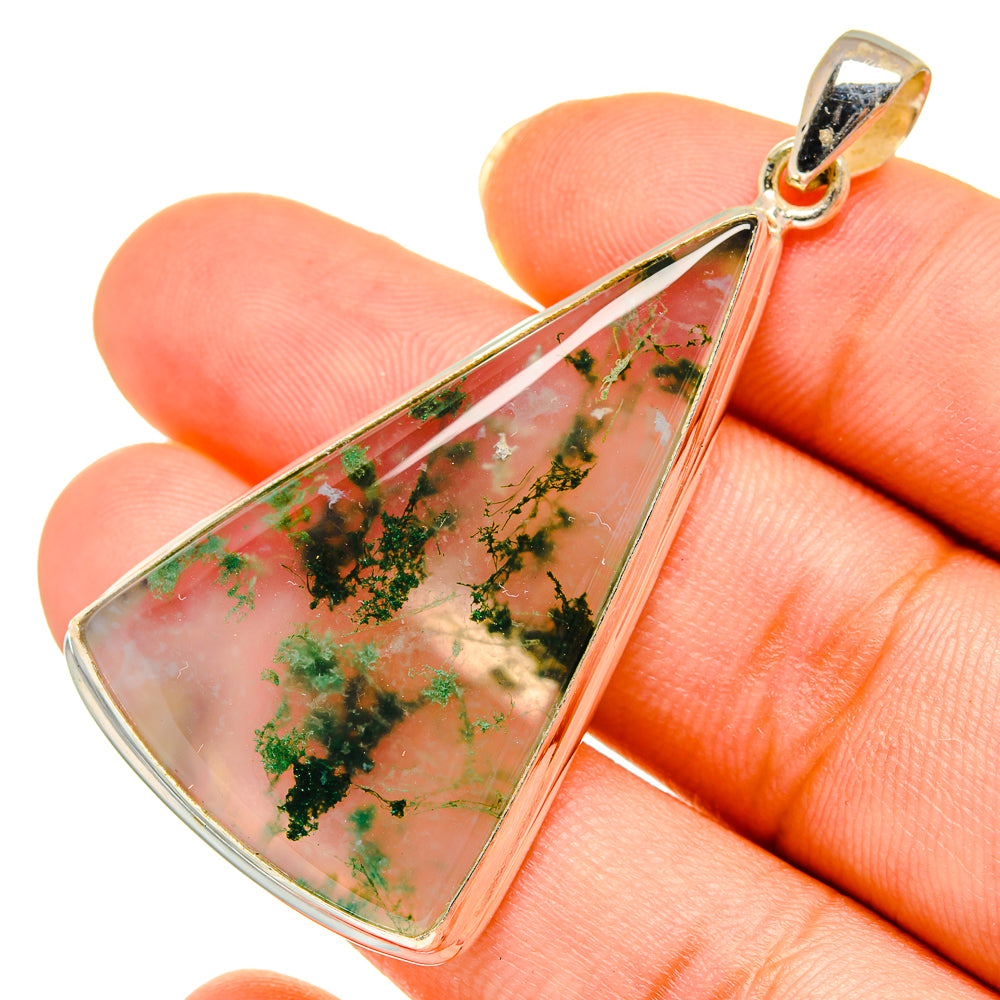 Green Moss Agate Pendants handcrafted by Anasilvercos - PD10730