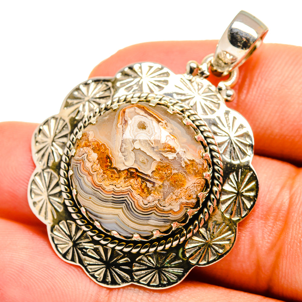 Laguna Lace Agate Pendants handcrafted by Anasilvercos - PD10739