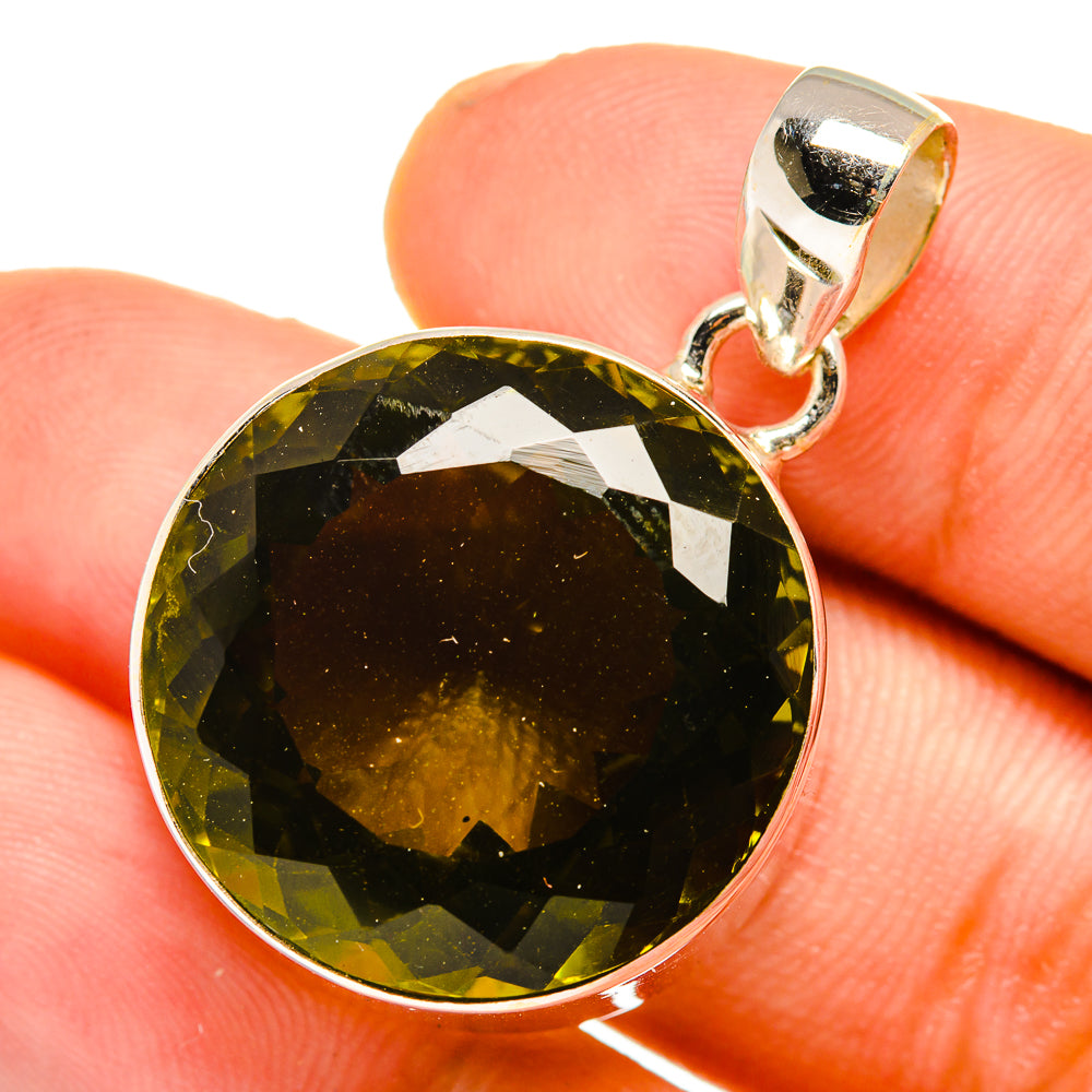 Olive Quartz Pendants handcrafted by Anasilvercos - PD10742