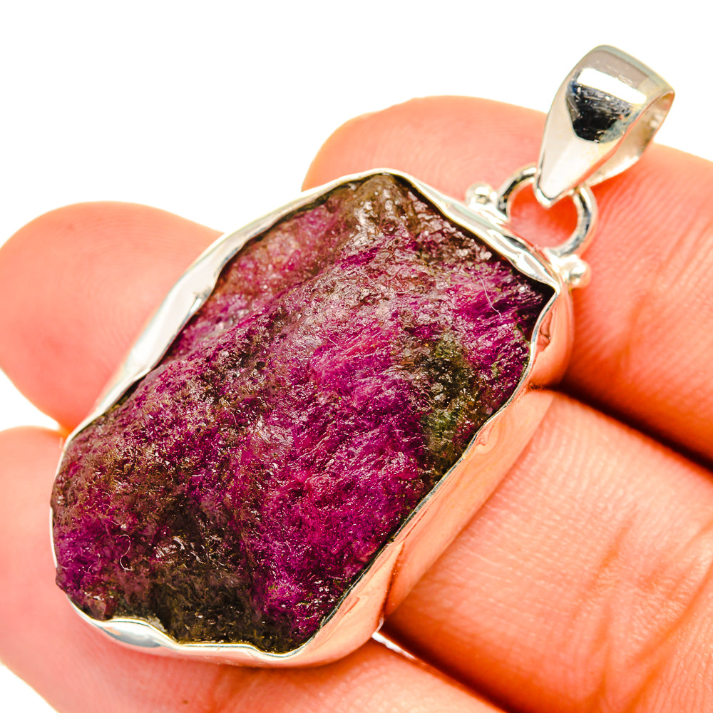 Ruby Zoisite Pendants handcrafted by Anasilvercos - PD10746
