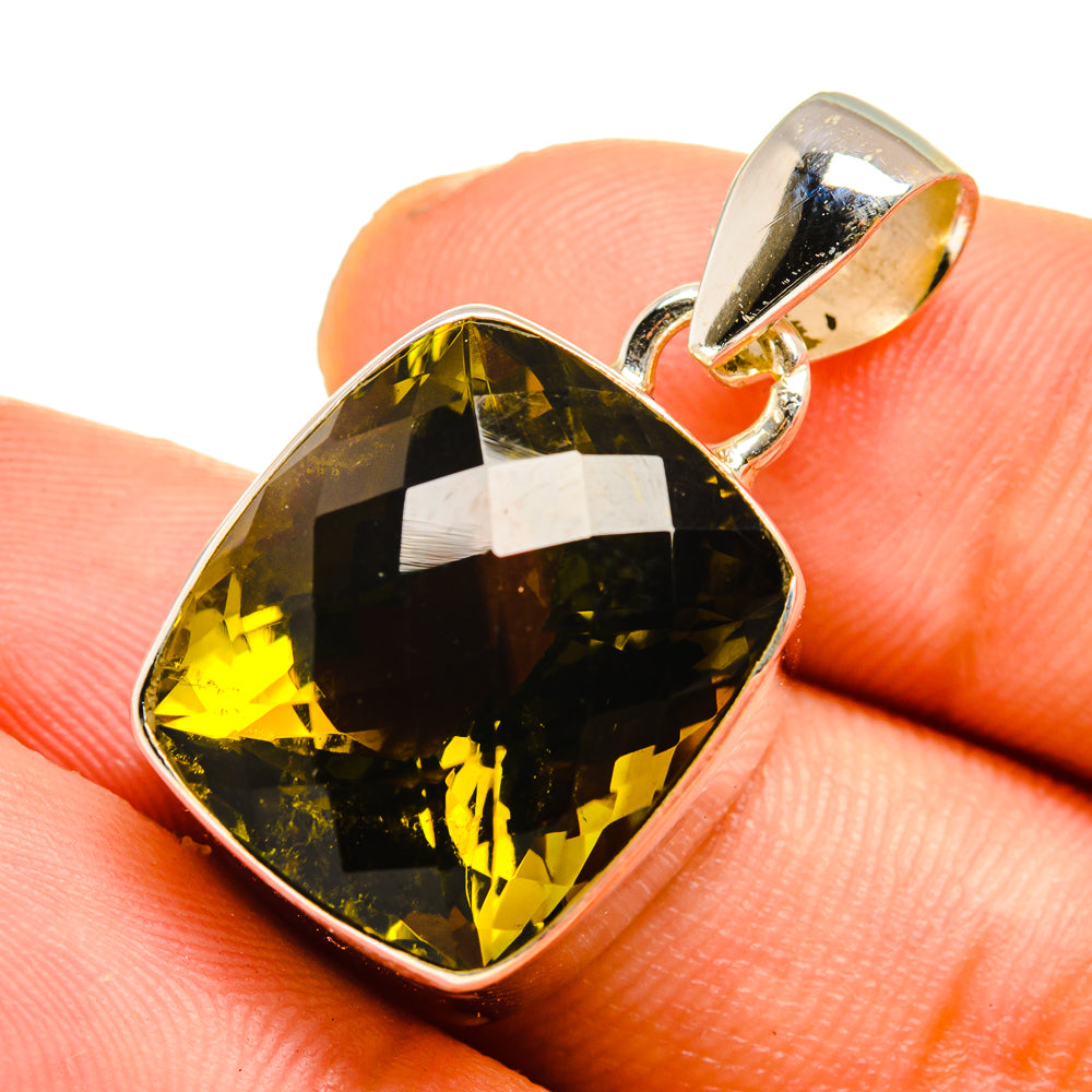 Olive Quartz Pendants handcrafted by Anasilvercos - PD10747