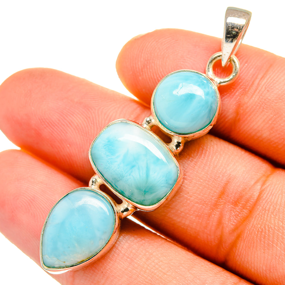 Larimar Pendants handcrafted by Anasilvercos - PD10759
