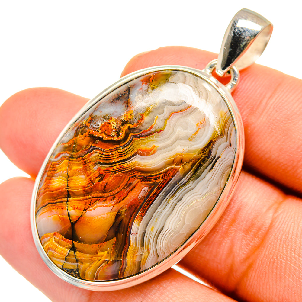 Crazy Lace Agate Pendants handcrafted by Anasilvercos - PD10763