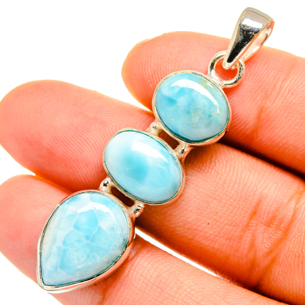 Larimar Pendants handcrafted by Anasilvercos - PD10772