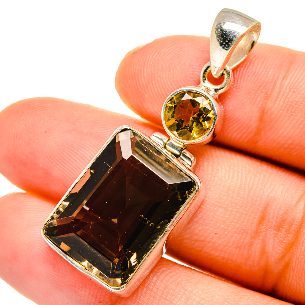 Smoky Quartz Pendants handcrafted by Anasilvercos - PD10775