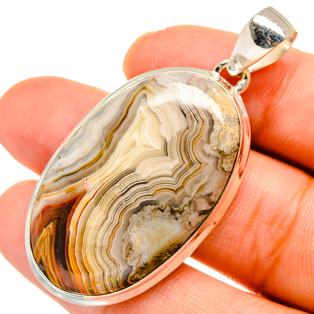 Laguna Lace Agate Pendants handcrafted by Anasilvercos - PD10781