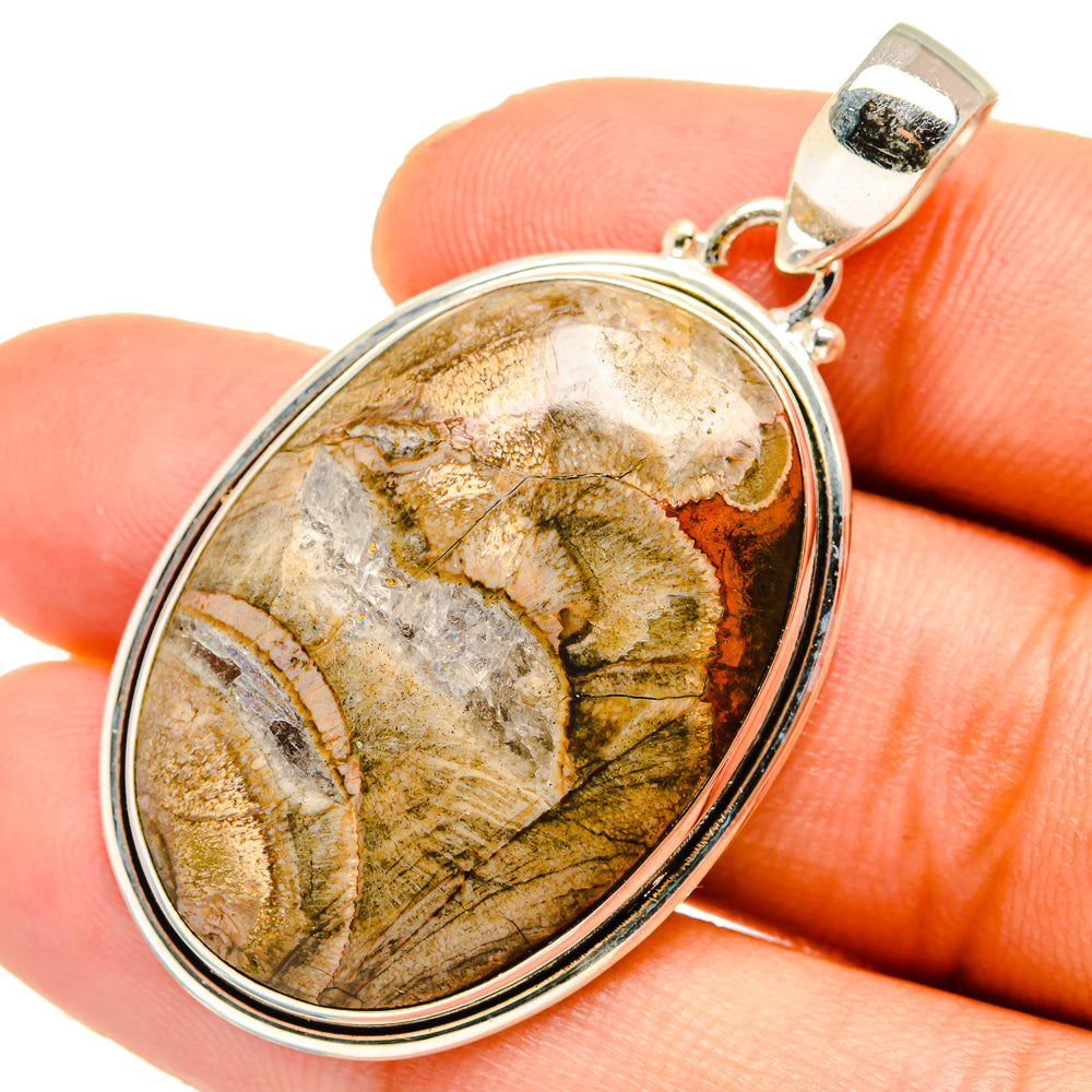Mushroom Rhyolite Pendants handcrafted by Anasilvercos - PD10792