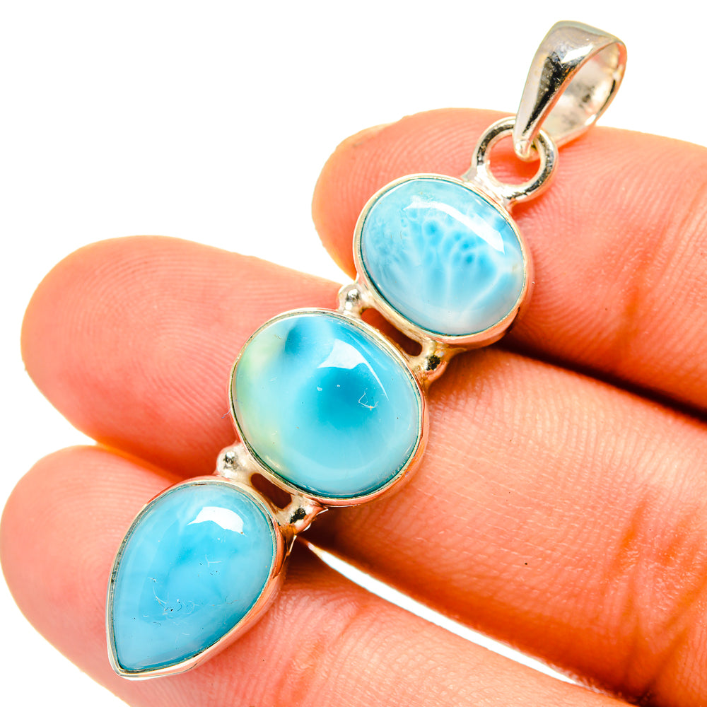 Larimar Pendants handcrafted by Anasilvercos - PD10796