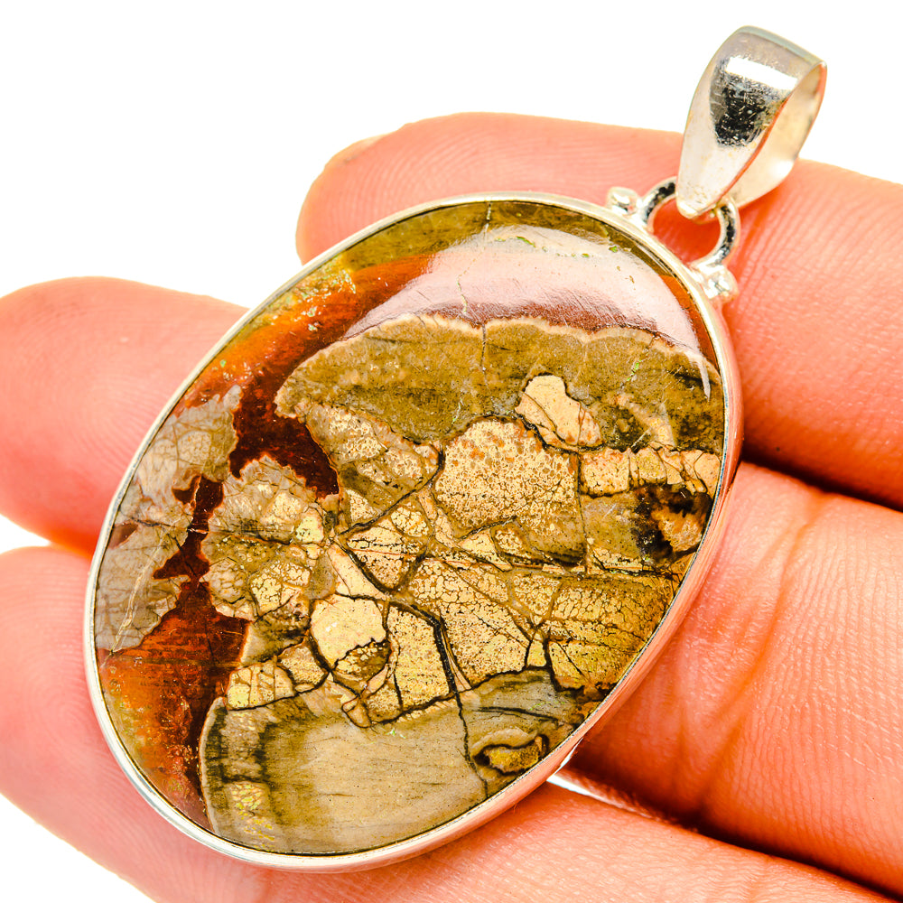 Mushroom Rhyolite Pendants handcrafted by Anasilvercos - PD10808