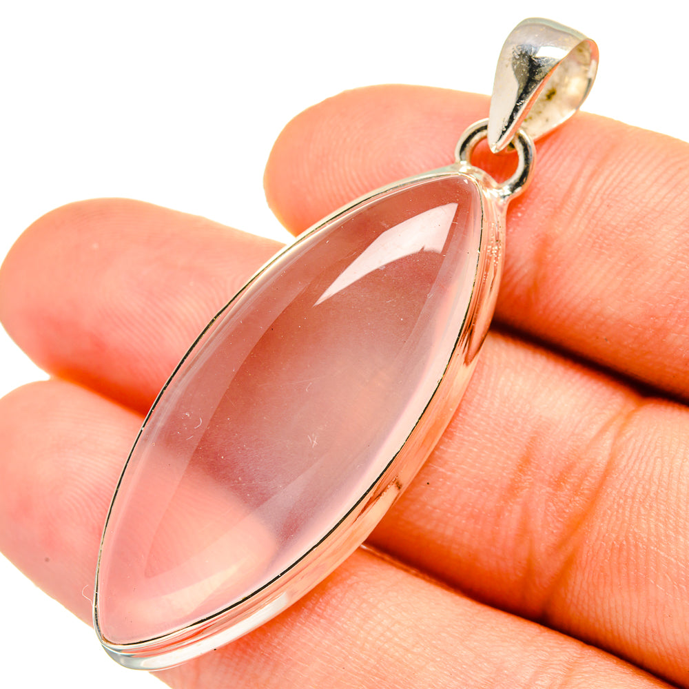 Rose Quartz Pendants handcrafted by Anasilvercos - PD10809