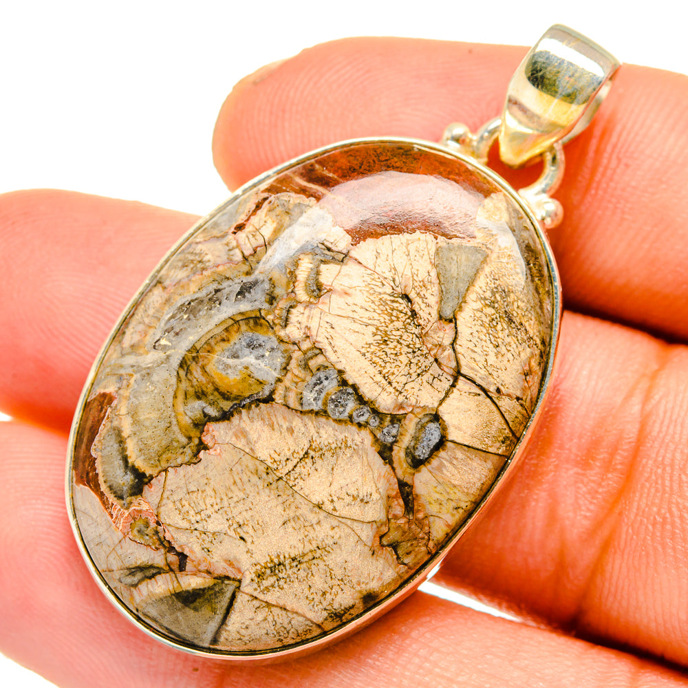 Mushroom Rhyolite Pendants handcrafted by Anasilvercos - PD10820