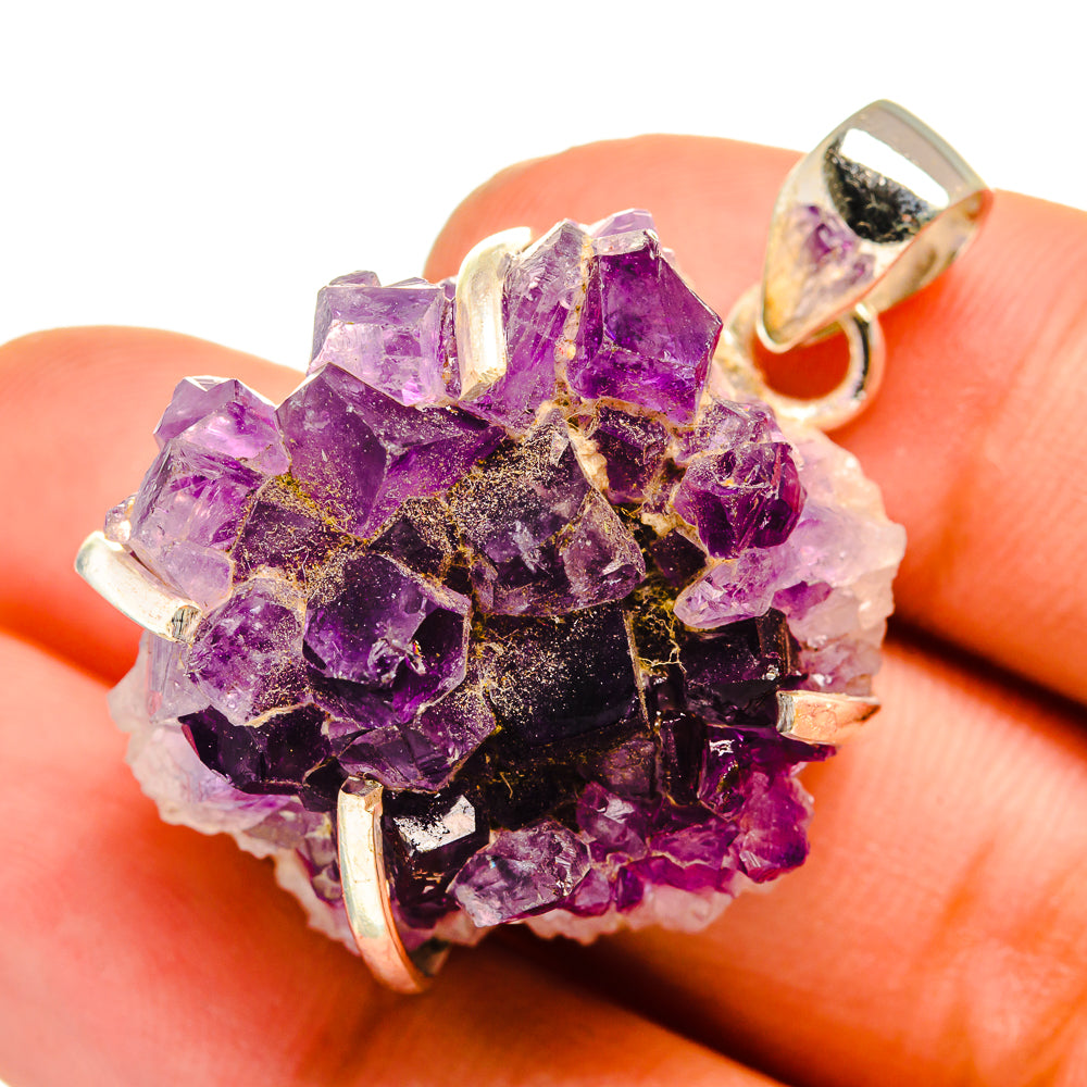 Amethyst Crystal Pendants handcrafted by Anasilvercos - PD10861