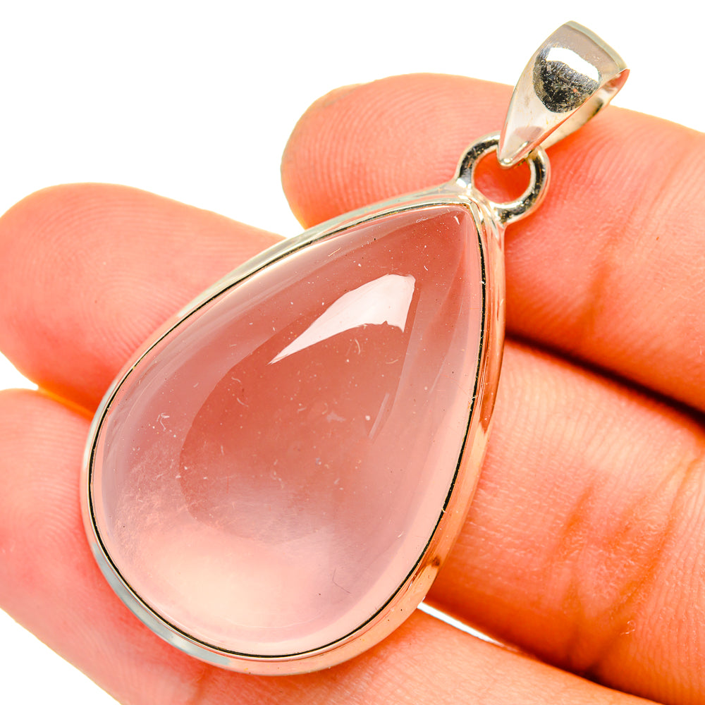 Rose Quartz Pendants handcrafted by Anasilvercos - PD10864