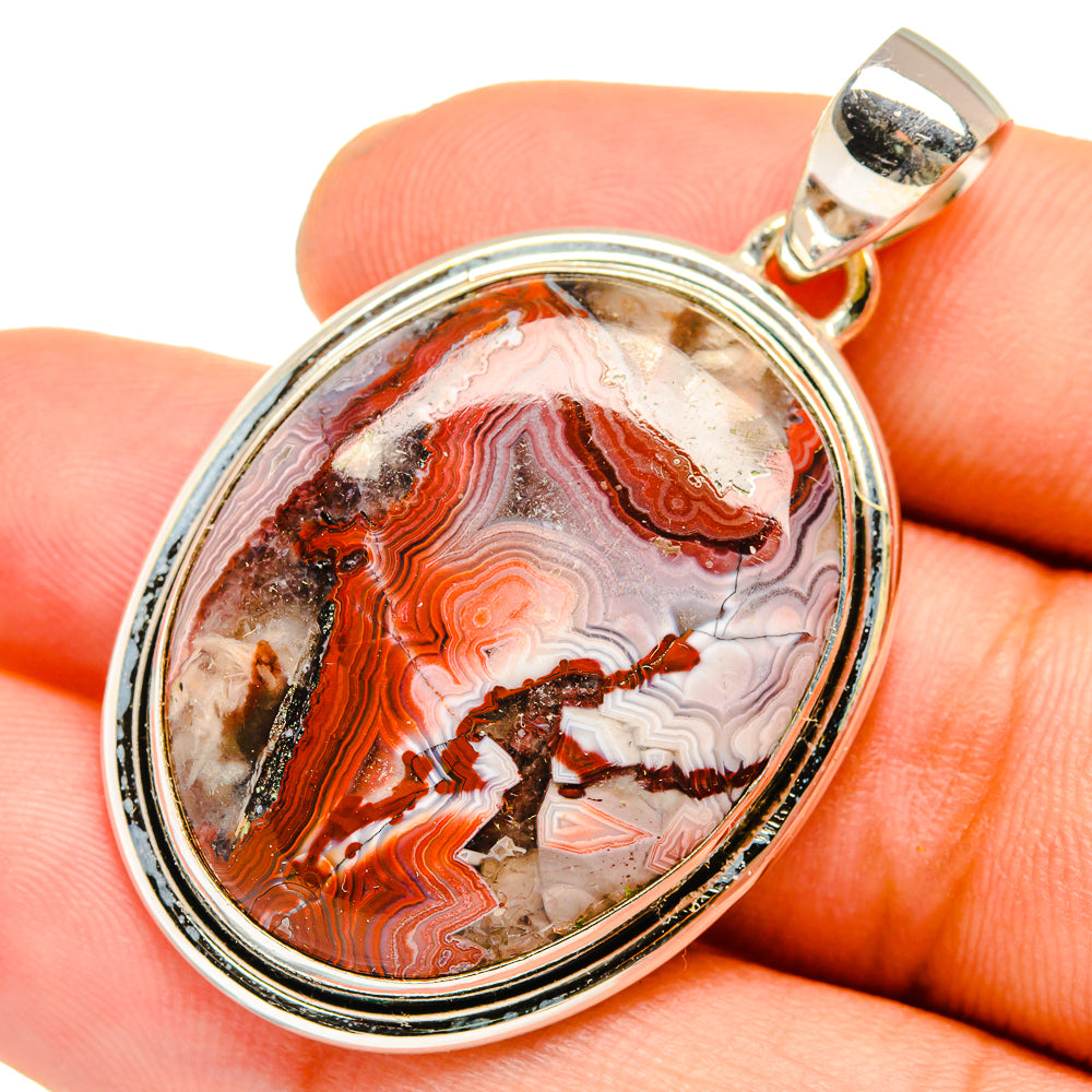 Crazy Lace Agate Pendants handcrafted by Anasilvercos - PD10877