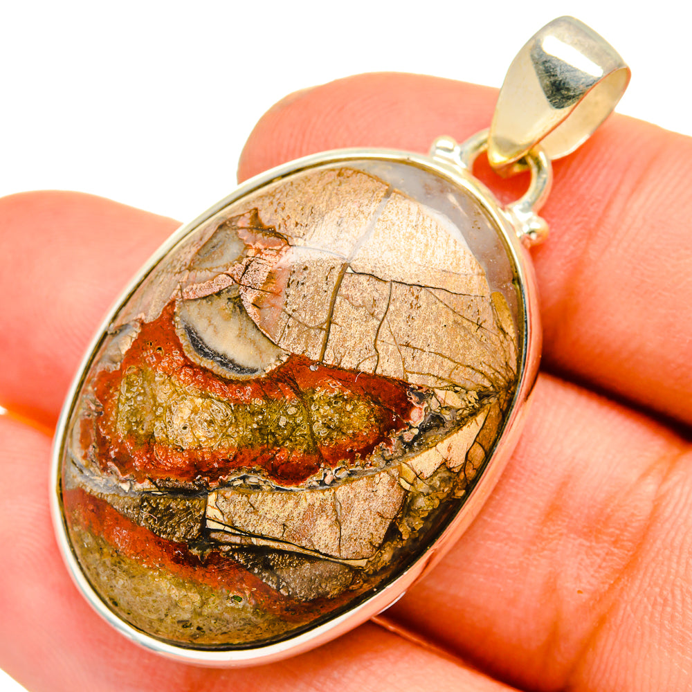 Mushroom Rhyolite Pendants handcrafted by Anasilvercos - PD10896