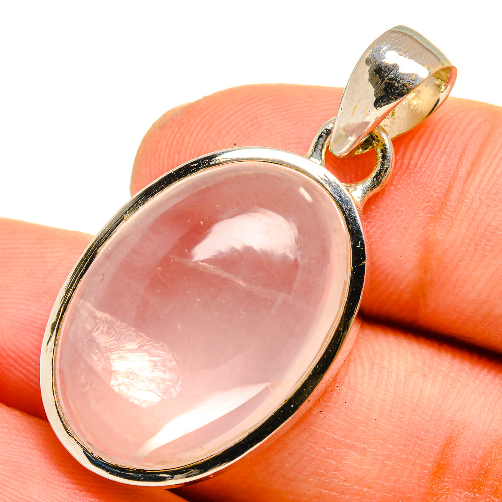 Rose Quartz Pendants handcrafted by Anasilvercos - PD10899