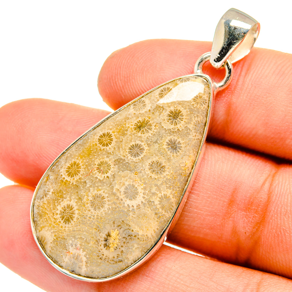 Fossil Coral Pendants handcrafted by Anasilvercos - PD10900