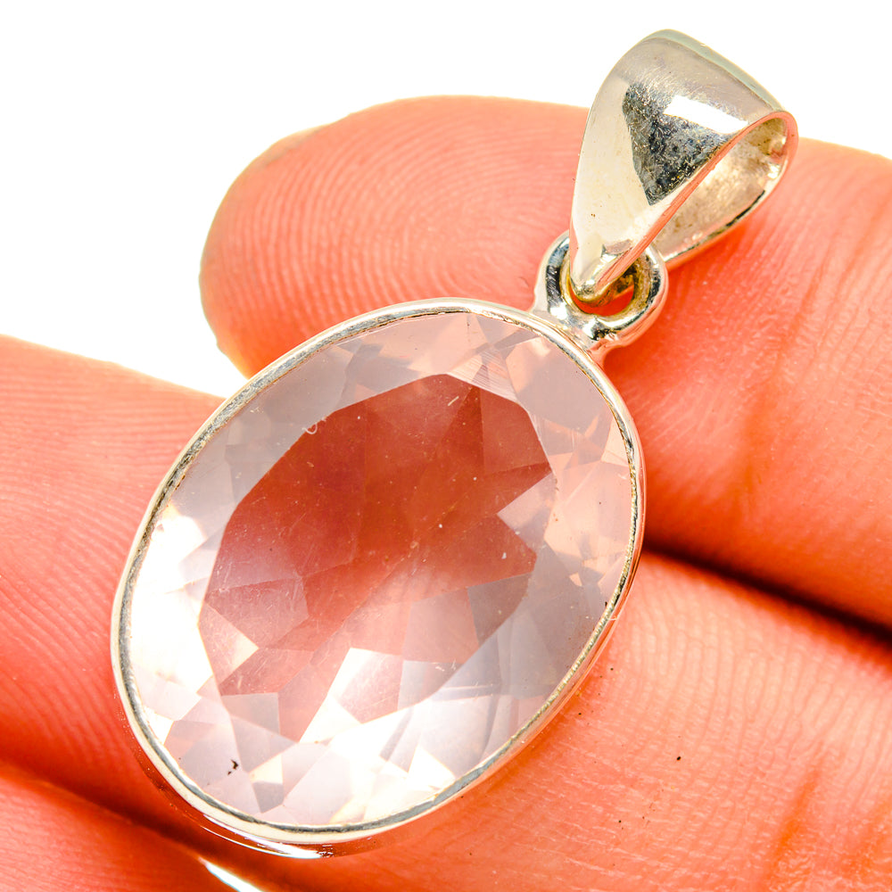Rose Quartz Pendants handcrafted by Anasilvercos - PD10905