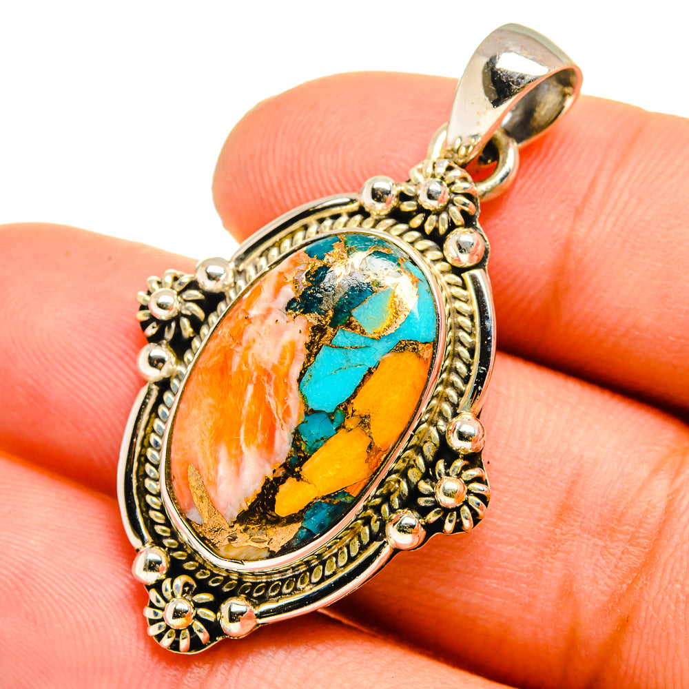 Spiny Oyster Turquoise Pendants handcrafted by Anasilvercos - PD10915