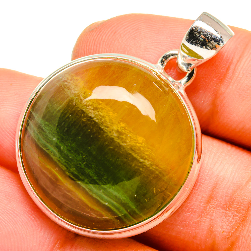 Green Fluorite Pendants handcrafted by Anasilvercos - PD10918