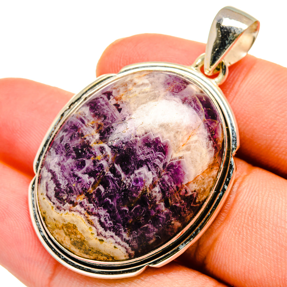 Chevron Amethyst Pendants handcrafted by Anasilvercos - PD10942