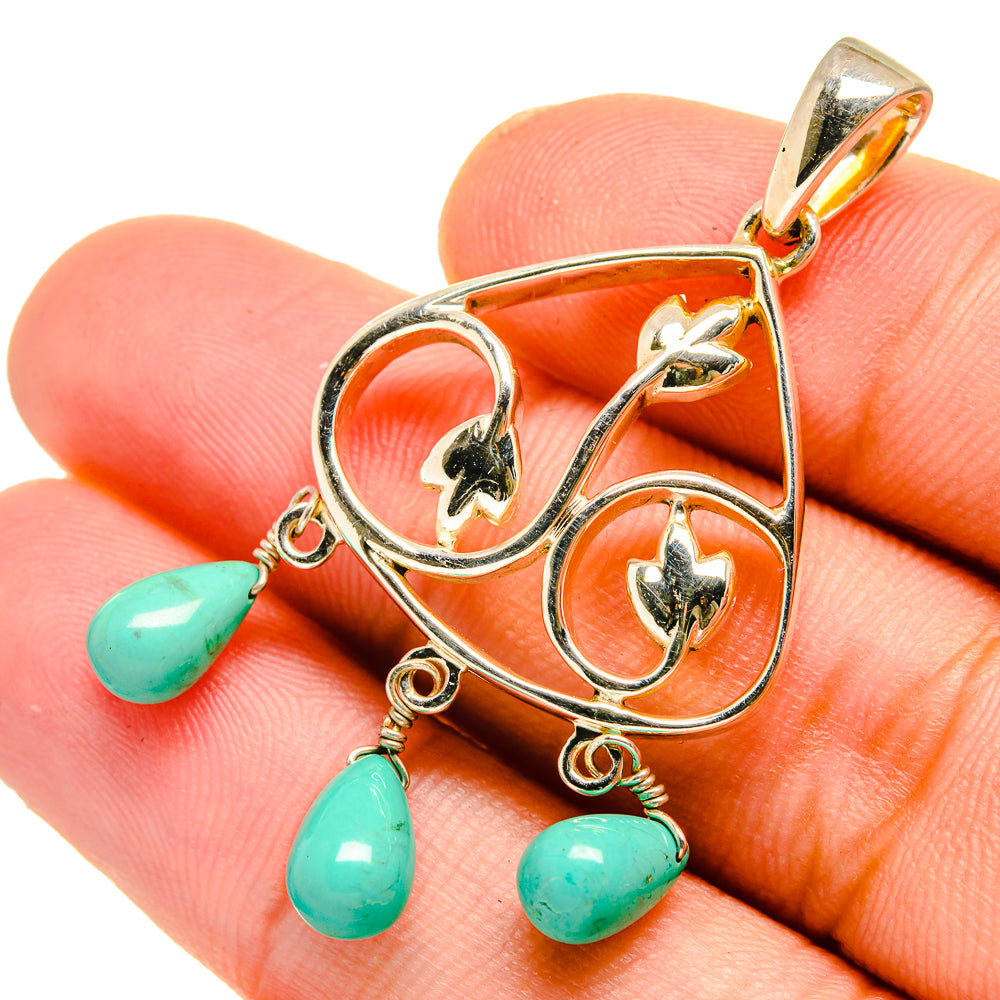 Chrysocolla Pendants handcrafted by Anasilvercos - PD10945