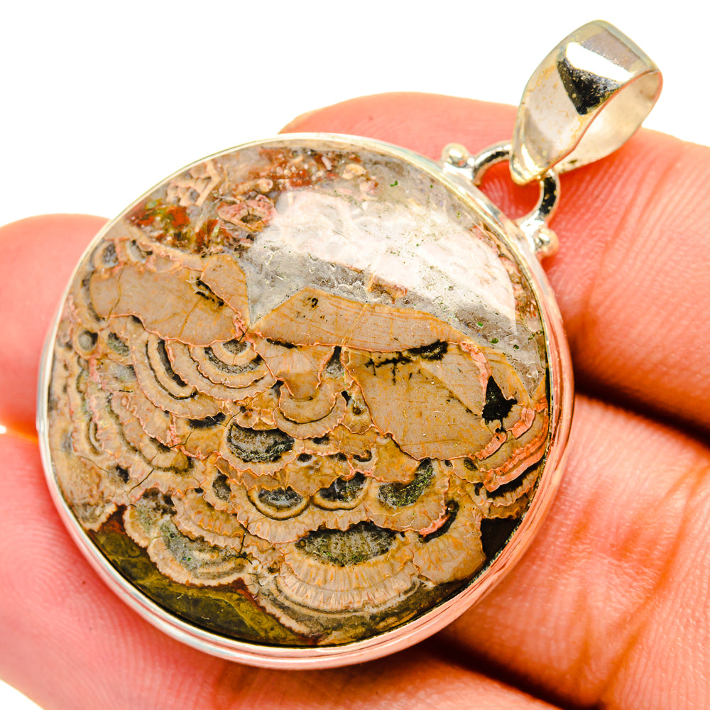 Mushroom Rhyolite Pendants handcrafted by Anasilvercos - PD10951