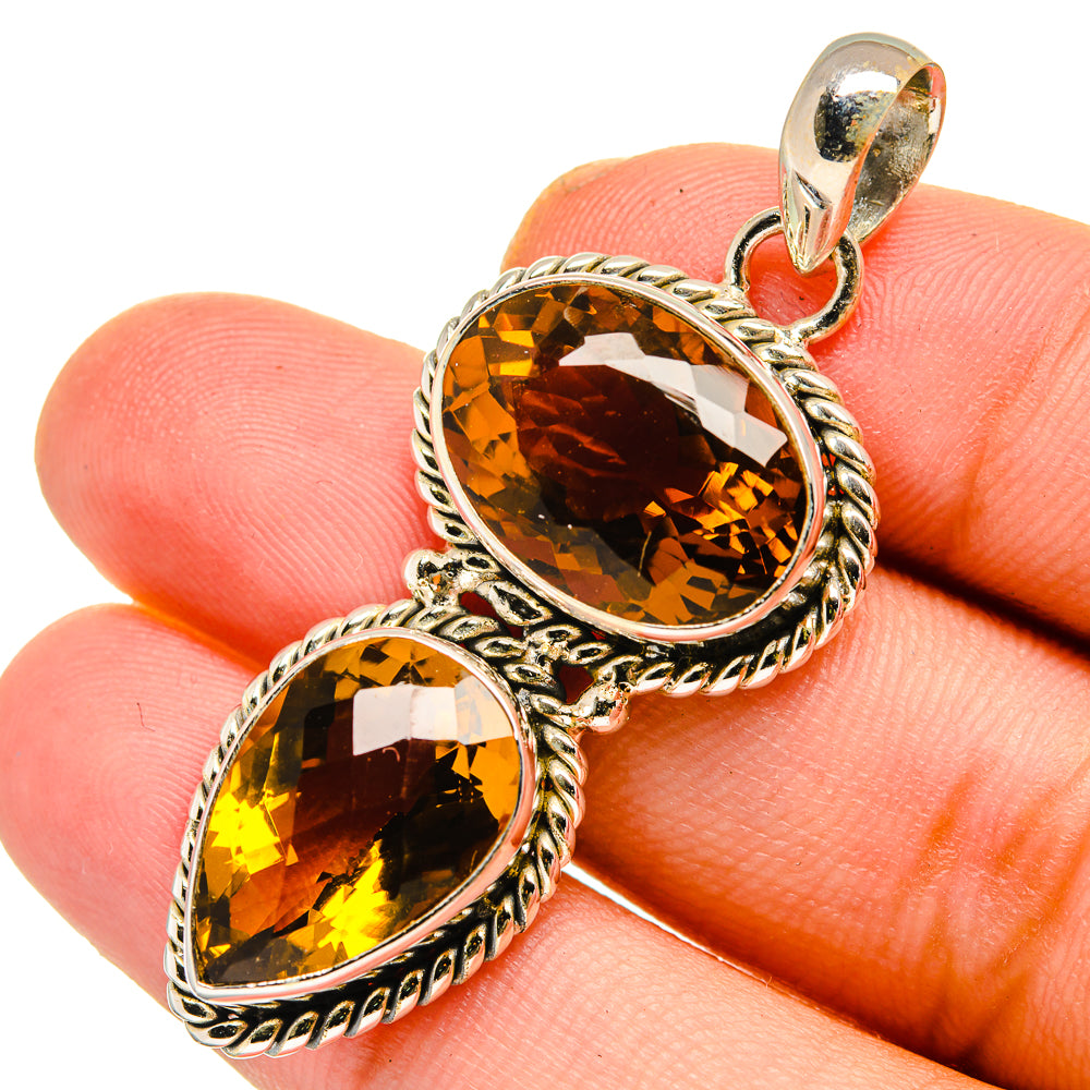 Mandarin Citrine Pendants handcrafted by Anasilvercos - PD10964