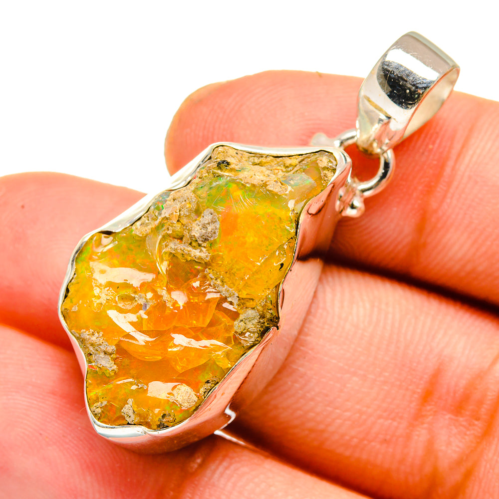 Ethiopian Opal Pendants handcrafted by Anasilvercos - PD11017