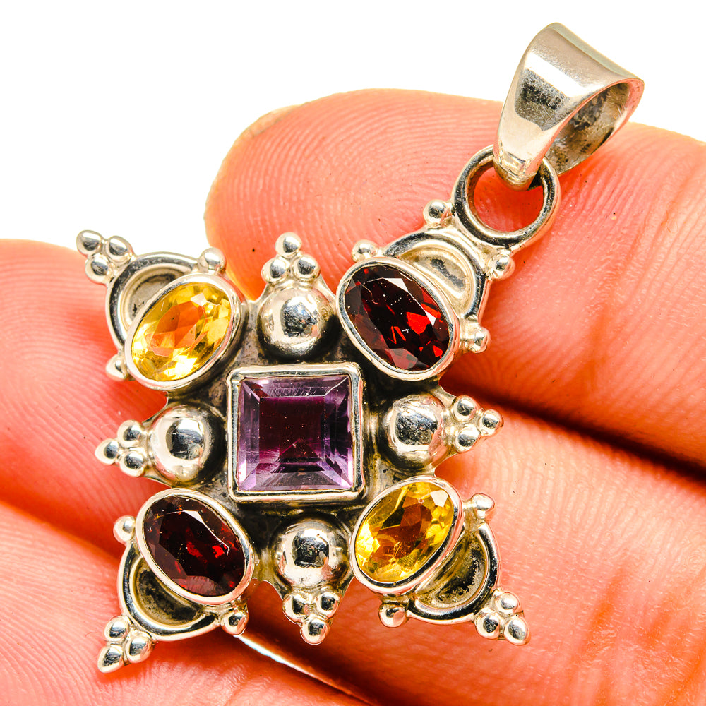Garnet Pendants handcrafted by Anasilvercos - PD11021
