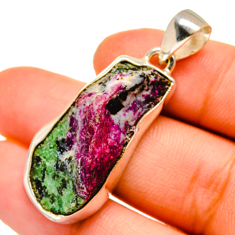 Ruby Zoisite Pendants handcrafted by Anasilvercos - PD11057