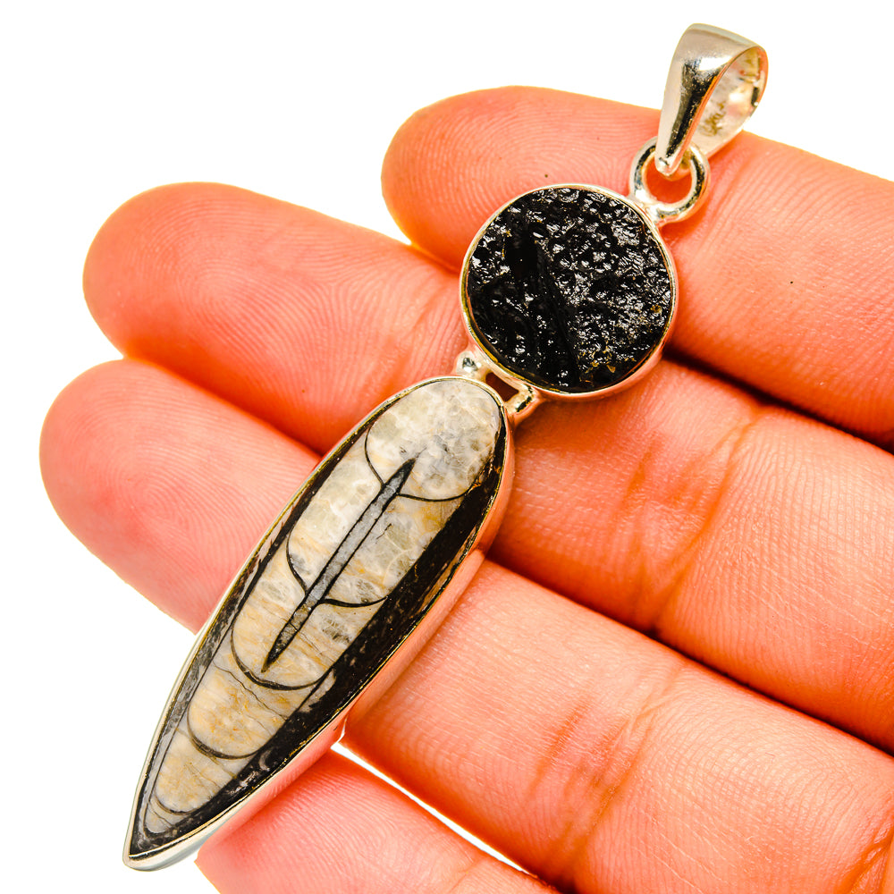 Orthoceras Fossil Pendants handcrafted by Anasilvercos - PD11084