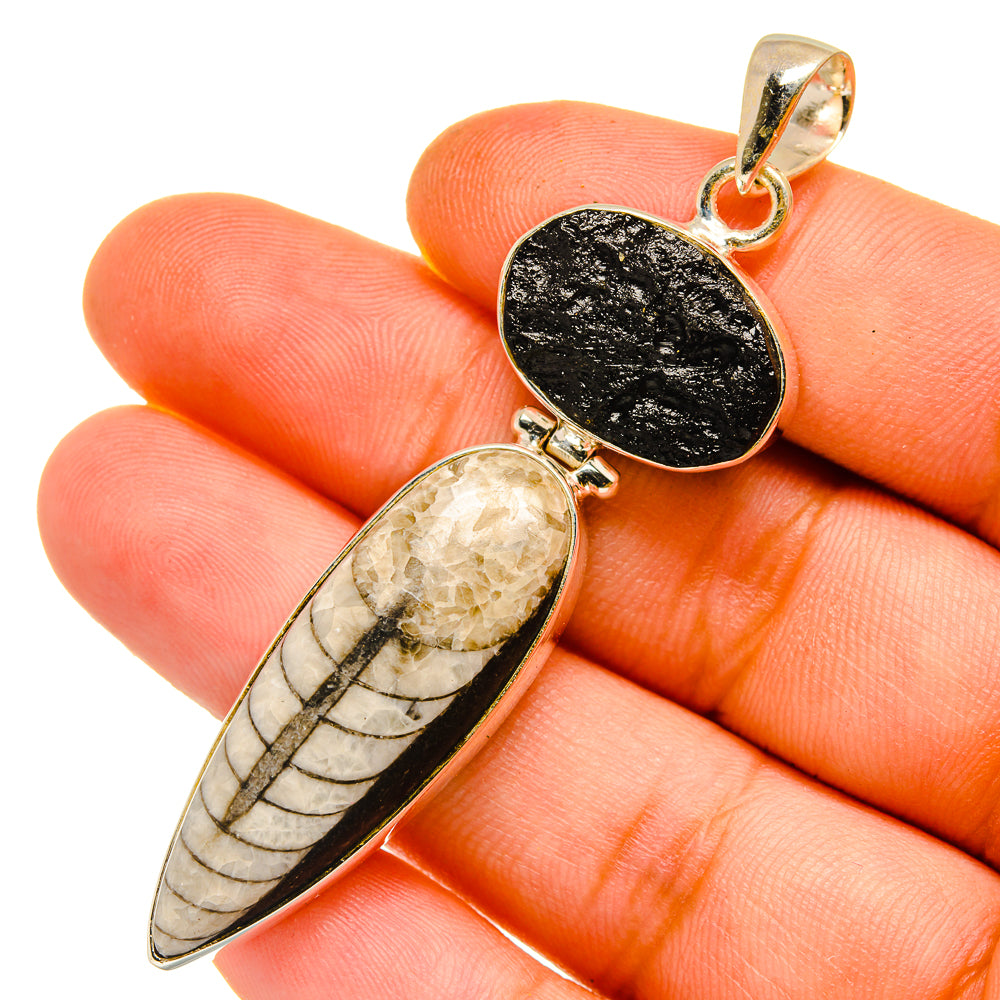 Orthoceras Fossil Pendants handcrafted by Anasilvercos - PD11086