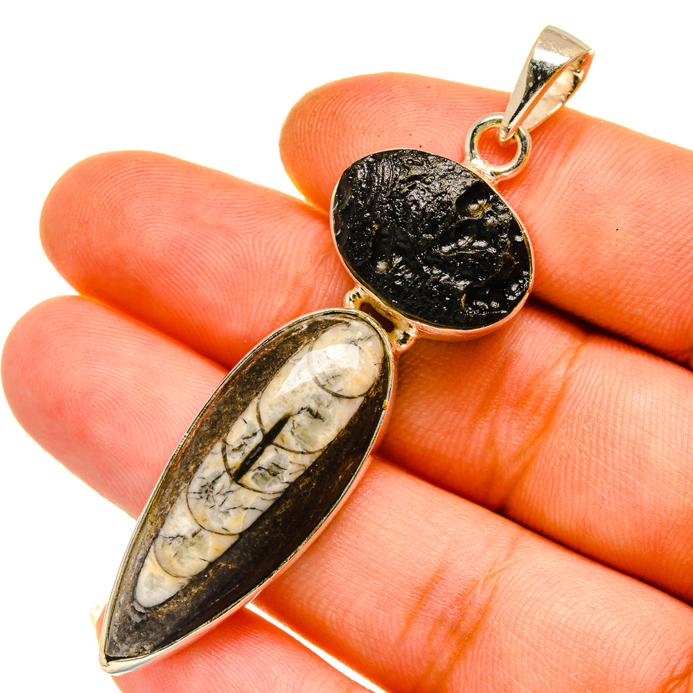 Orthoceras Fossil Pendants handcrafted by Anasilvercos - PD11087