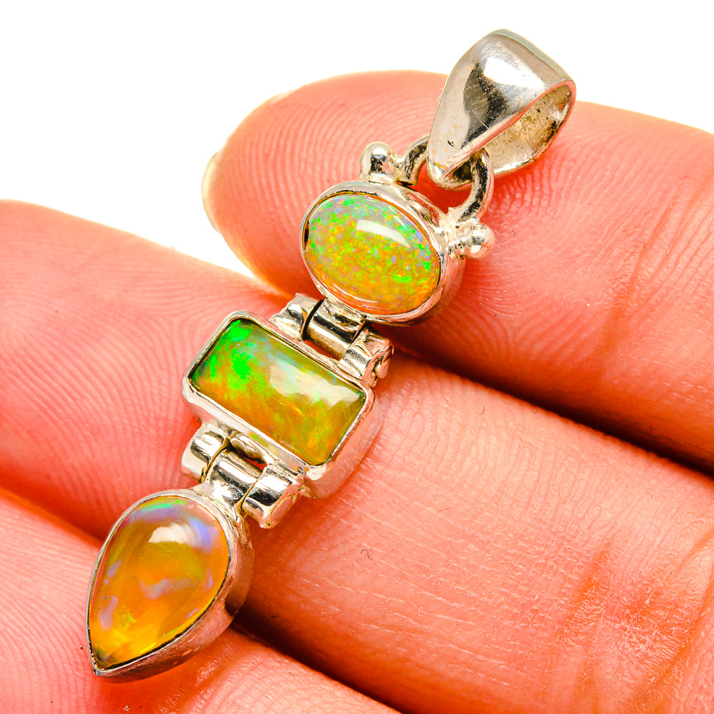 Ethiopian Opal Pendants handcrafted by Anasilvercos - PD11116