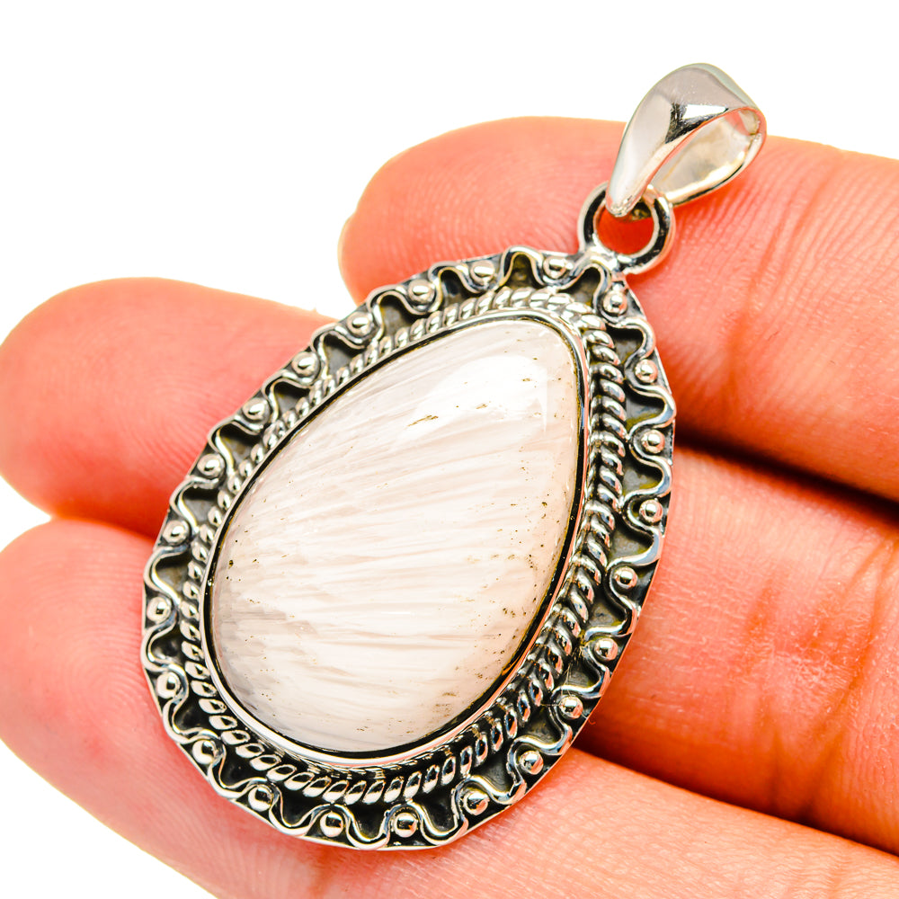 White Scolecite Pendants handcrafted by Anasilvercos - PD11131