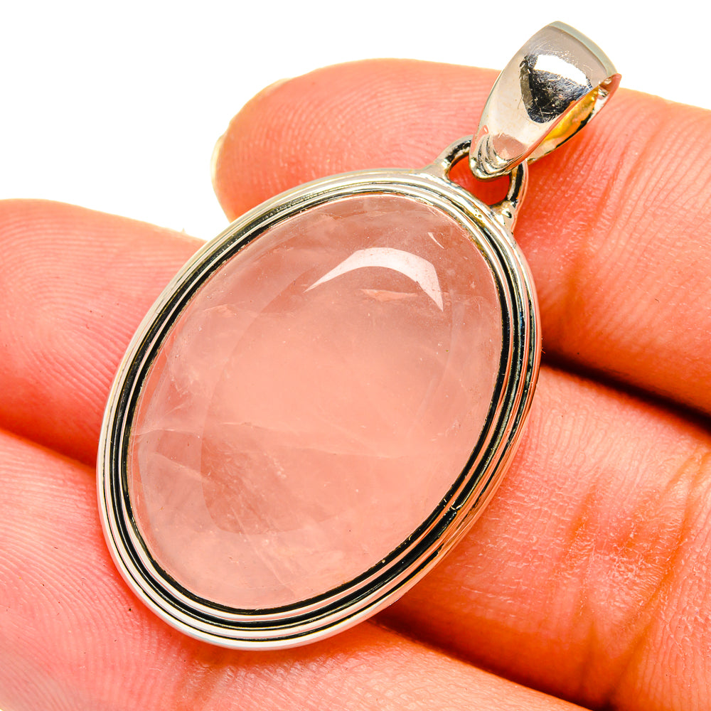 Rose Quartz Pendants handcrafted by Anasilvercos - PD11135