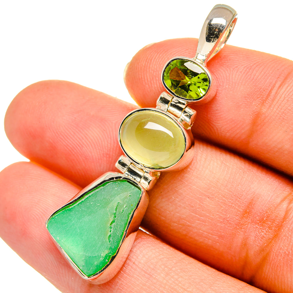 Chrysoprase Pendants handcrafted by Anasilvercos - PD11164