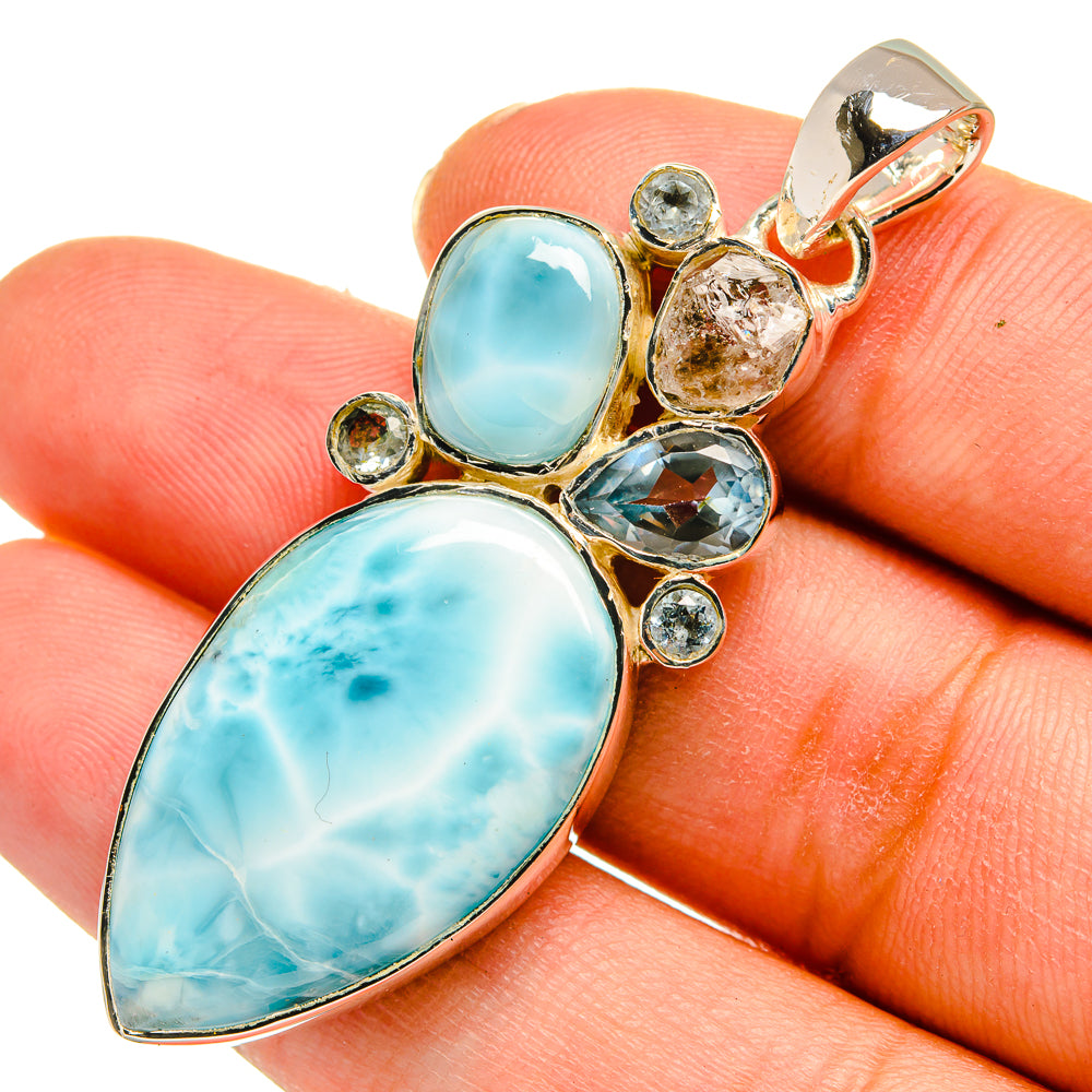 Larimar Pendants handcrafted by Anasilvercos - PD11168