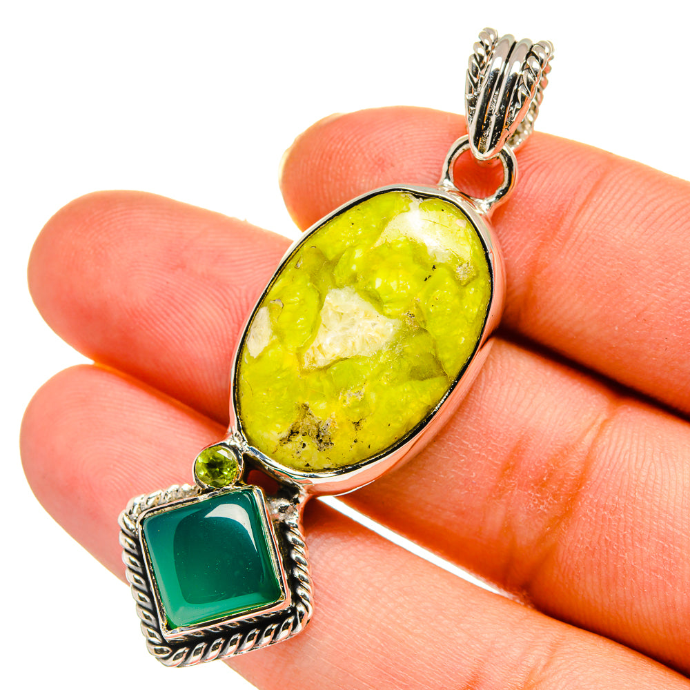African Green Opal Pendants handcrafted by Anasilvercos - PD11182