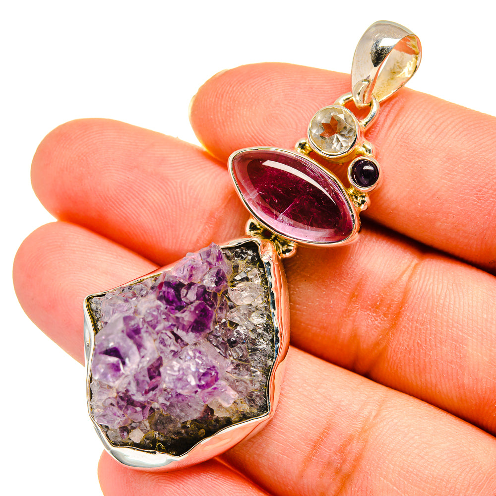 Amethyst Crystal Pendants handcrafted by Anasilvercos - PD11190