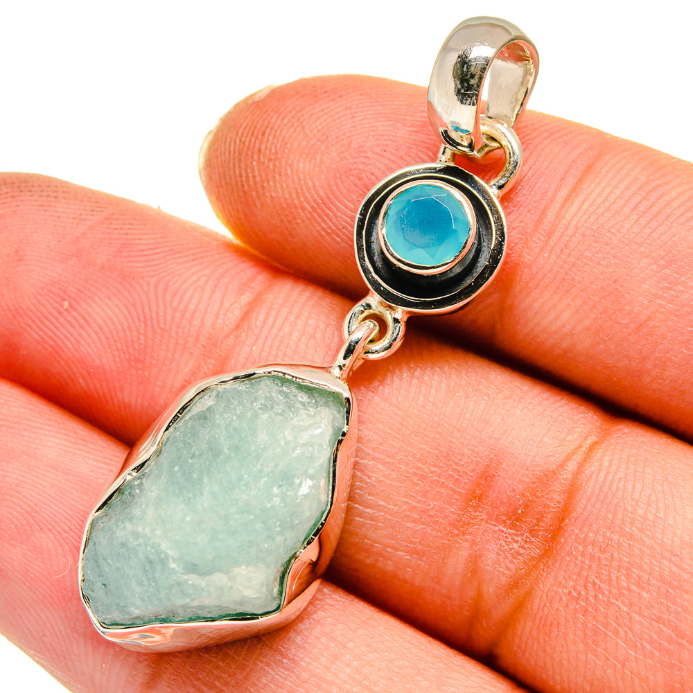 Aquamarine Pendants handcrafted by Anasilvercos - PD11204