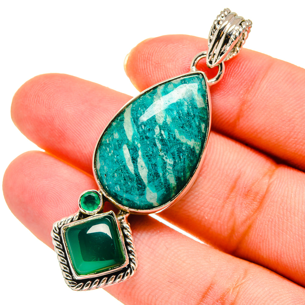 Amazonite Pendants handcrafted by Anasilvercos - PD11206
