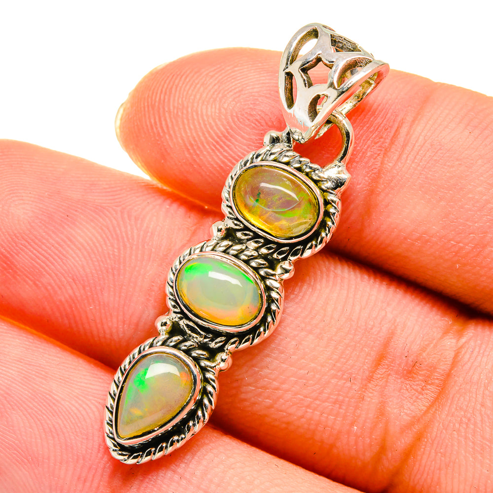Ethiopian Opal Pendants handcrafted by Anasilvercos - PD11219