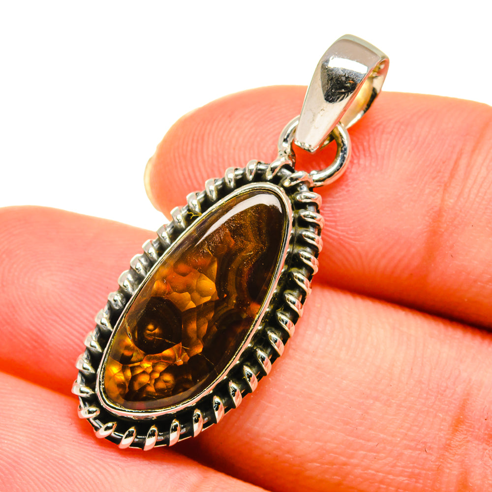 Mexican Fire Agate Pendants handcrafted by Anasilvercos - PD11233