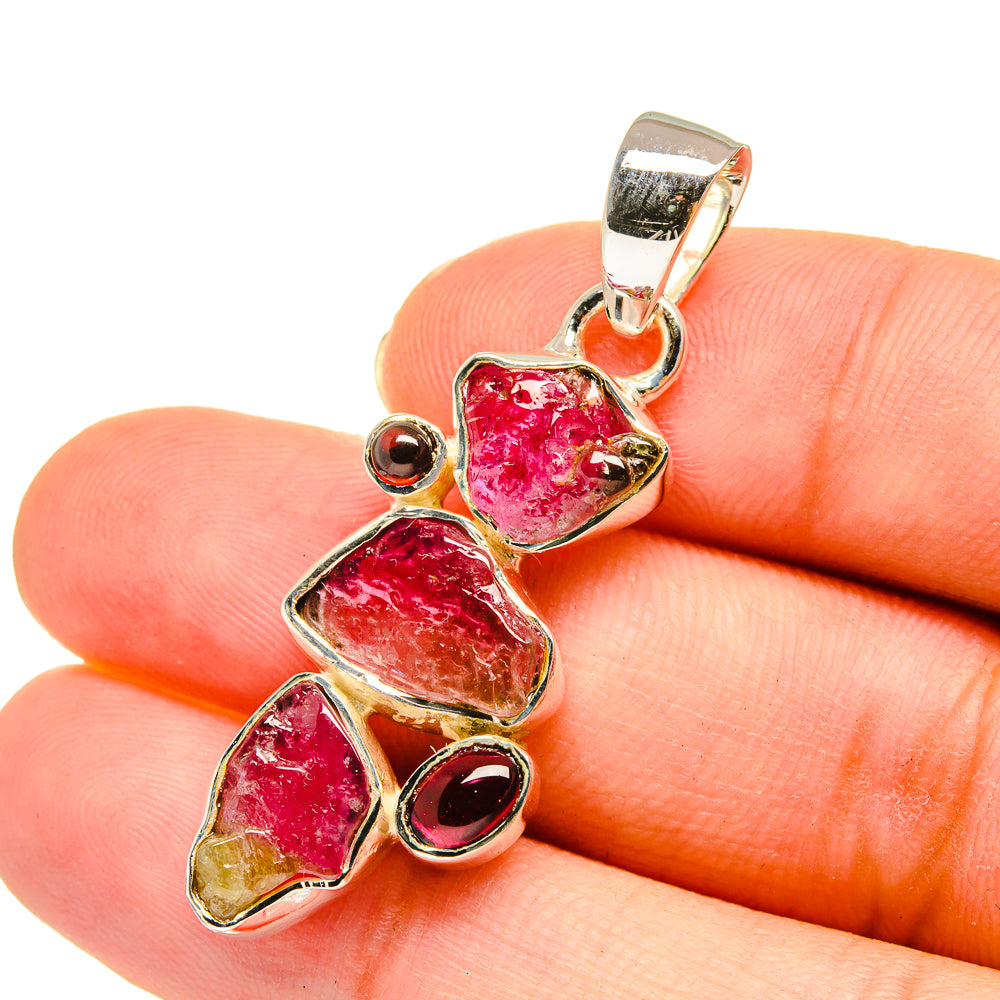 Pink Tourmaline Pendants handcrafted by Anasilvercos - PD11253