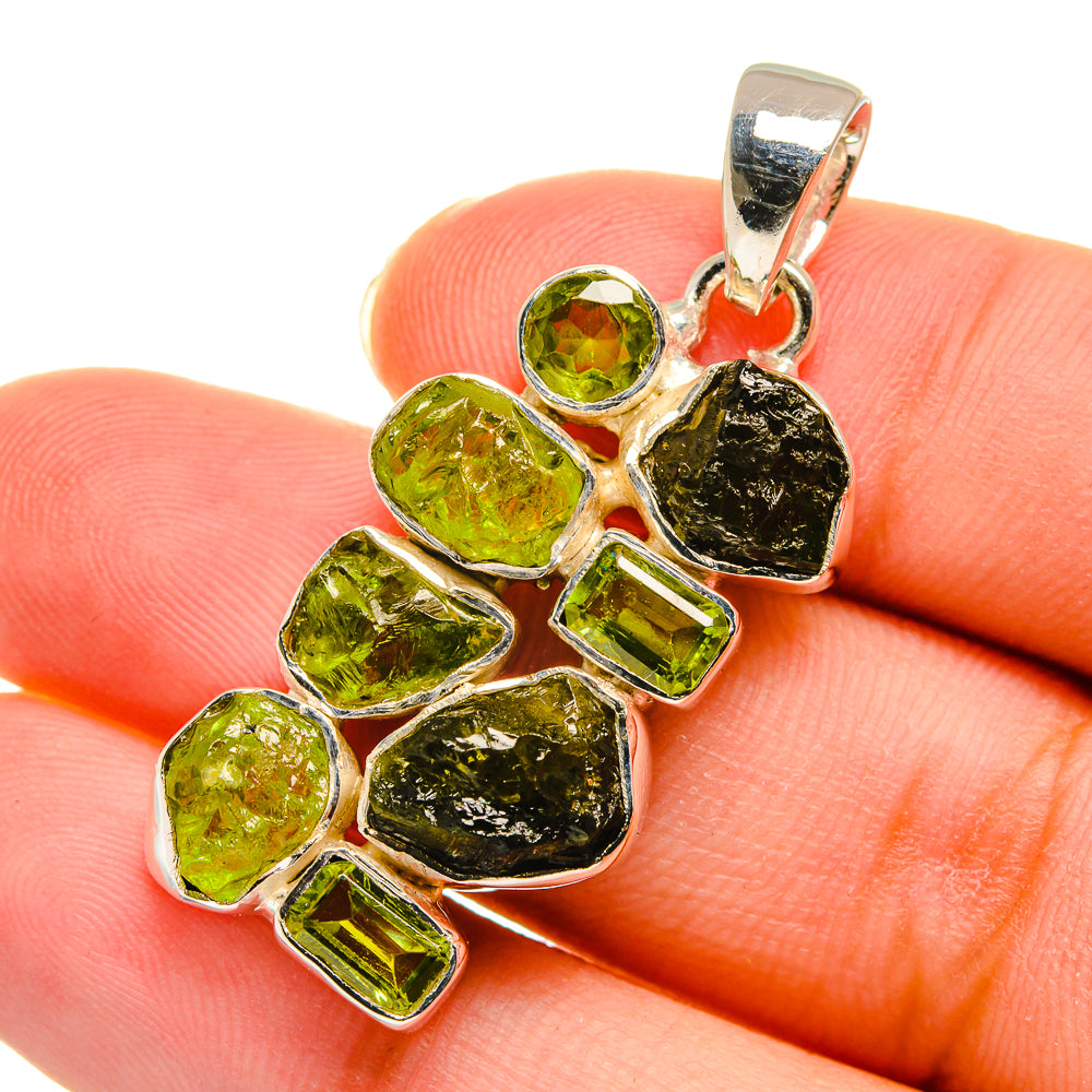 Czech Moldavite Pendants handcrafted by Anasilvercos - PD11261