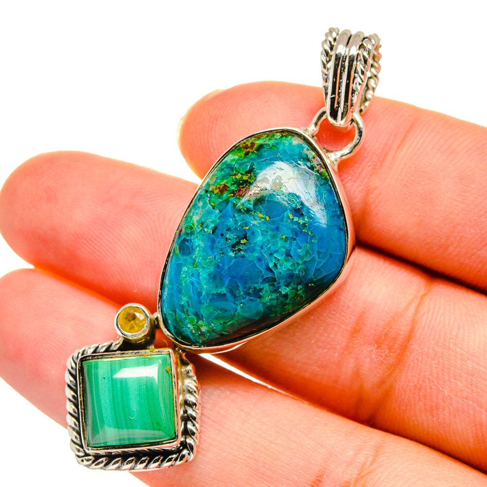Chrysocolla Pendants handcrafted by Anasilvercos - PD11272