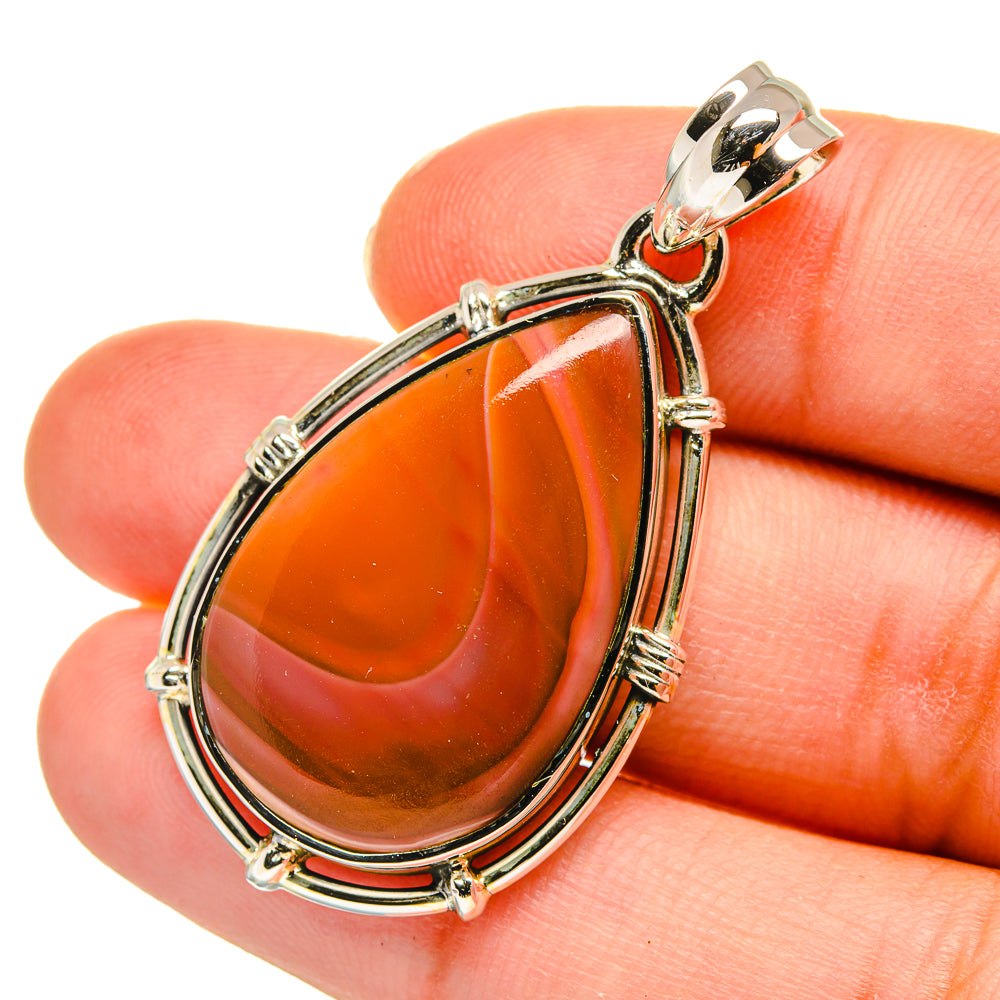 Red Botswana Agate Pendants handcrafted by Anasilvercos - PD11280