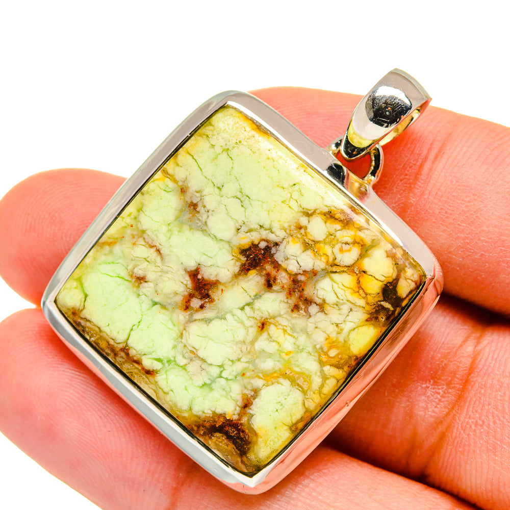Lemon Chrysoprase Pendants handcrafted by Anasilvercos - PD11288